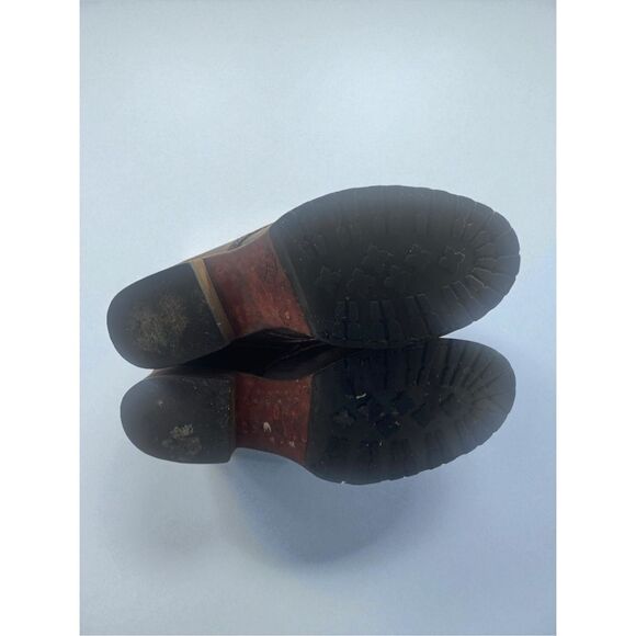 Freebird by Steven Liverpool 7 Brown Leather Lace Up Combat Boots Red Zip Women’ - Picture 9 of 11